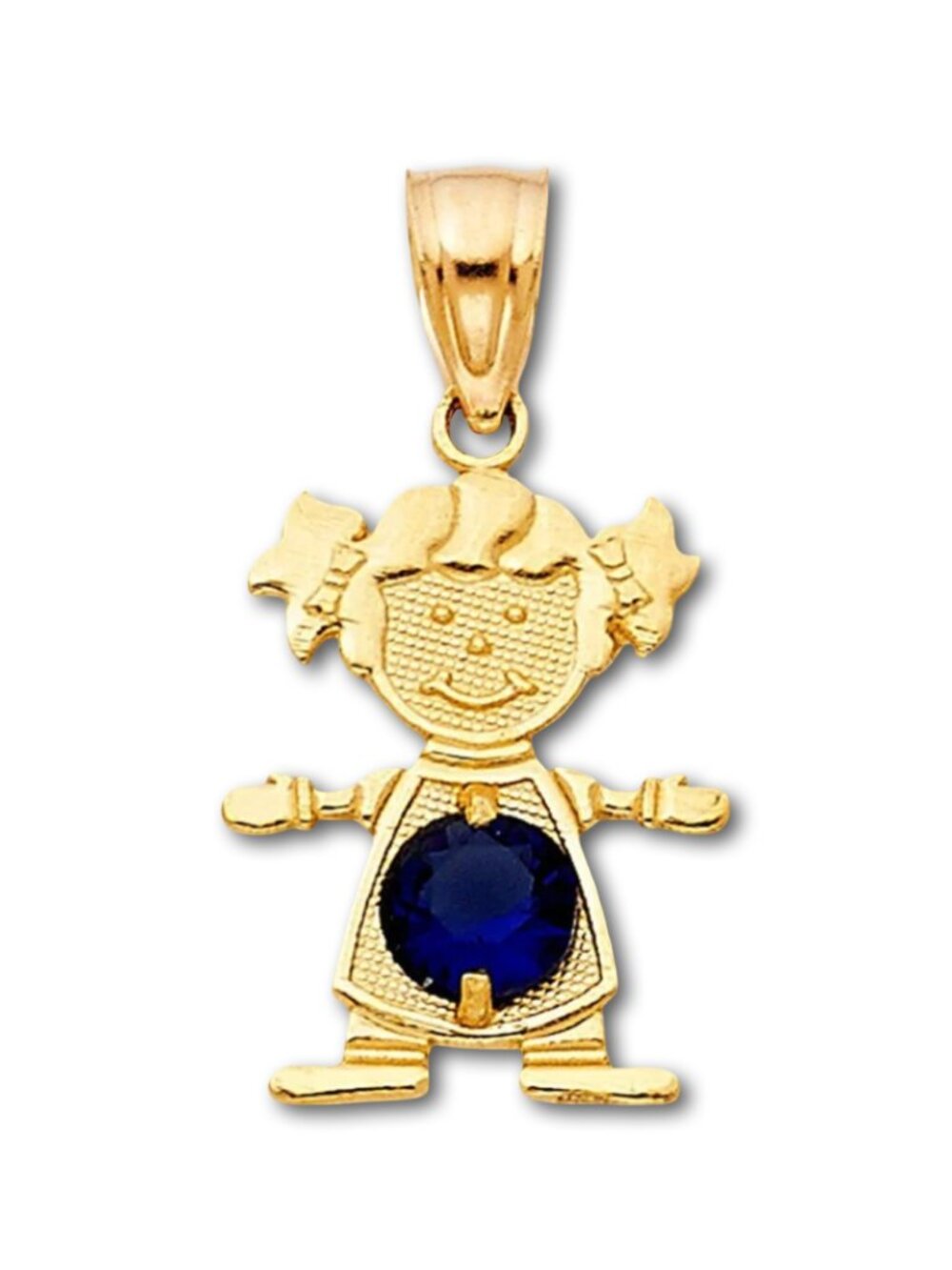 14k Solid Gold September Birthstone Charm By Tehrani Jewelry